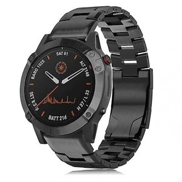 Til Garmin Fenix 6 22mm Titaniumlegering Hurtigudløser Urrem NGX Black