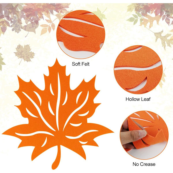 Fall Maple Leaf bordstabletter (10 st) - Halkfria bordsunderlägg