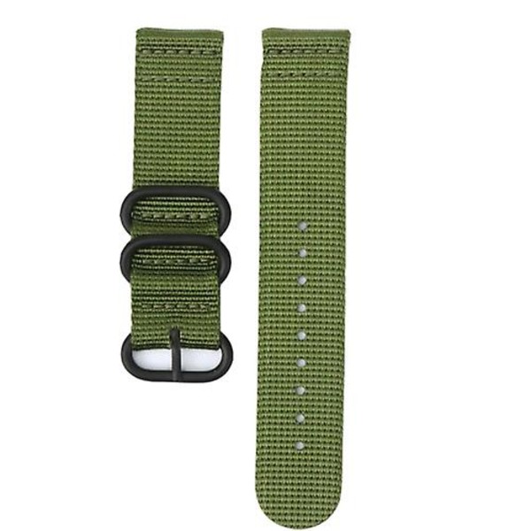 For Suunto 7 Tre-ringet Stålspænde Nylon Urrem KCU Army Green