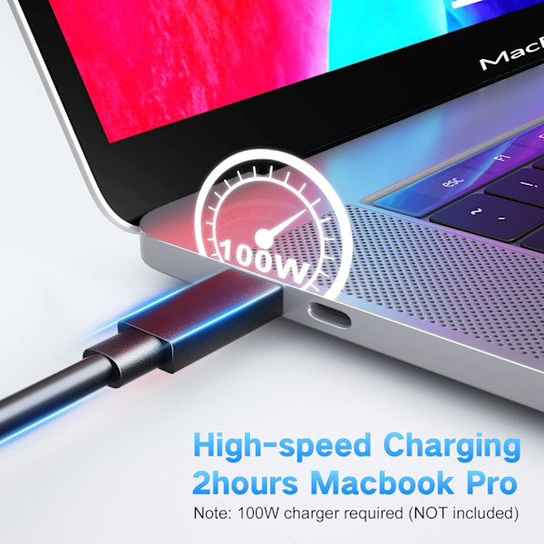 USB 4 Thunderbolt-kabel. 3,3 fot Thunderbolt 4-sladd