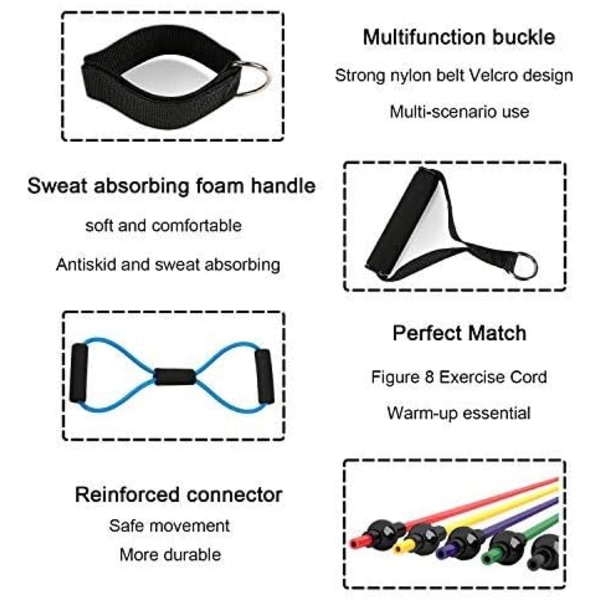 Set lämplig för män och kvinnor träningsband 10-100 pund kan staplas eller användas separat förbättra konditionen (12-pack) blå, grön blå, grön