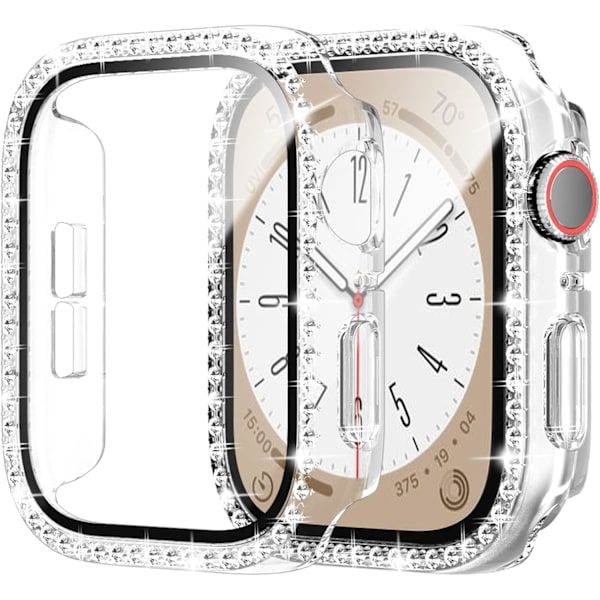 2-pak bling-etui med hærdet glas skærmbeskyttelse til Apple