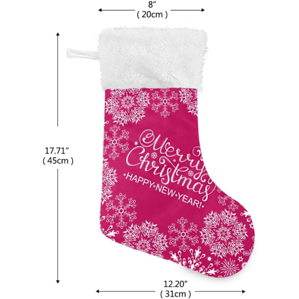 Julklapp, personliga julklappsstrumpor 2-pack Jul Snöflinga Röd 45,7 cm Julstrumpor Hängande Ornament Eldstad för Träddekoration