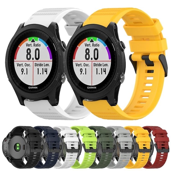 For Garmin Forerunner 935 22mm Horisontal Tekstur Silikone Rem Med Fjernelsesværktøj KCR Yellow