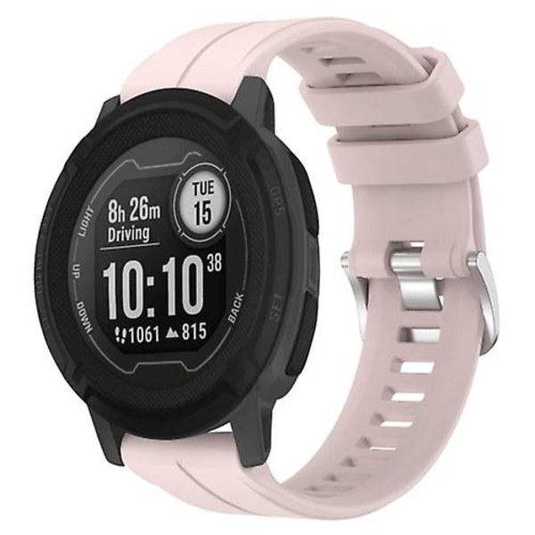For Garmin Instinct 22mm Solid Color Silicone Watch Band UQO Pink