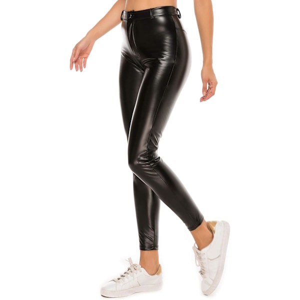 Kvinnors Leggings i konstläder Byxor PU Elastiskt formande höft