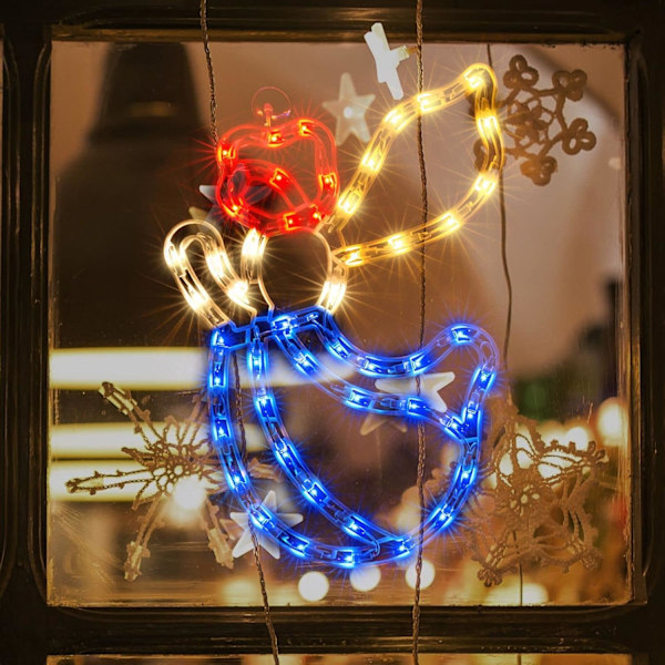 Christmas Window Silhouette Light Decorations Lighted Angel Christmas Window