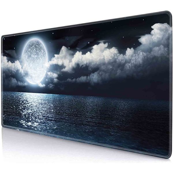 Full Moon on Sea Musmatta, Attraktivt Landskap Stora Musmattor, Anti-Slip Gummibas X för Fullt Skrivbord C1-15 C1-15