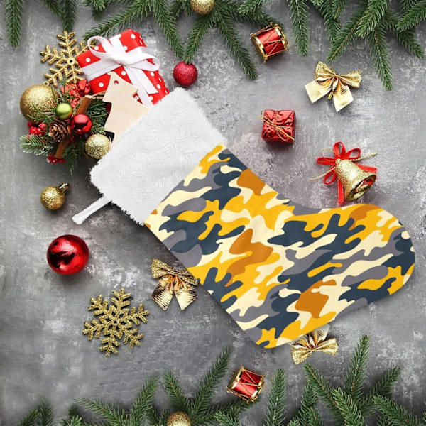 Jule-Strømpe, Personlige Jule-Strømper 2-pak Orange Camouflage 45,7 cm Jule-Strømper Hængende Ornament Pejs til Trædekoration