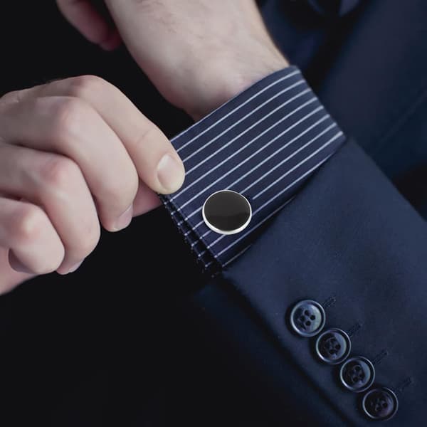 Elegante sølvmansjetknapper til menn Klassisk design til bryllup og forretninger