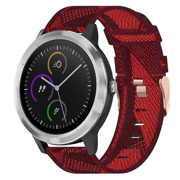 Til Garmin Vivoactive 3 20mm Nylon Flettet Rem Red