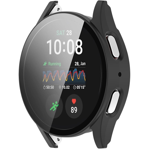 Smartwatch Full Coverage PC Skyddsfodral med Härdat Glas Beröringsbar Skärmskydd Kompatibel med Galaxy Watch 7 44mm Smartwatch Tillbehör