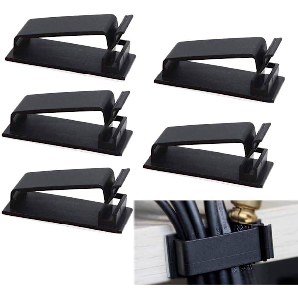Kabelklemmer selvklebende 30 mm (svart 50 deler)