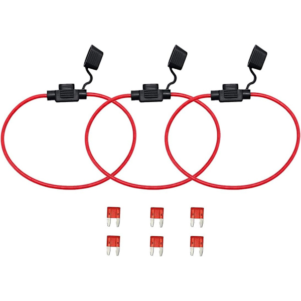 16 Gauge Mini Blade Sikringsholder til Bil - 3 stk.