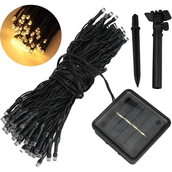 Utomhuslampor Julgran LED Hängande Dekoration Sträng 100 Ljus Chips Solenergi Ultra Längd Prydnader för Uteplats, Trädgård Bröllop Jul