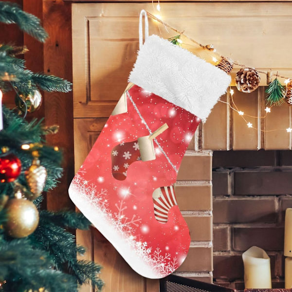 Julklapp, Personliga Julklappsstrumpor 2-pack Julklapp 18 tum Julstrumpor Hängande Ornament Eldstad för Träddekoration