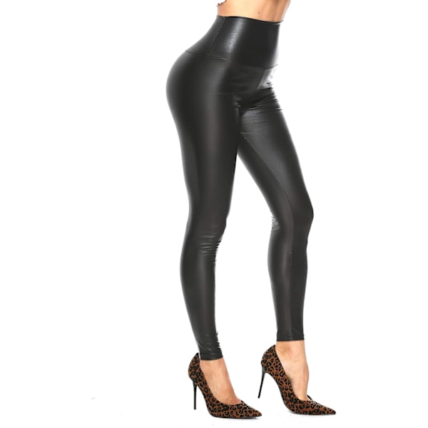 Kvinde Kunstlæder Leggings Bukser PU Elastisk Formgiven Hofte
