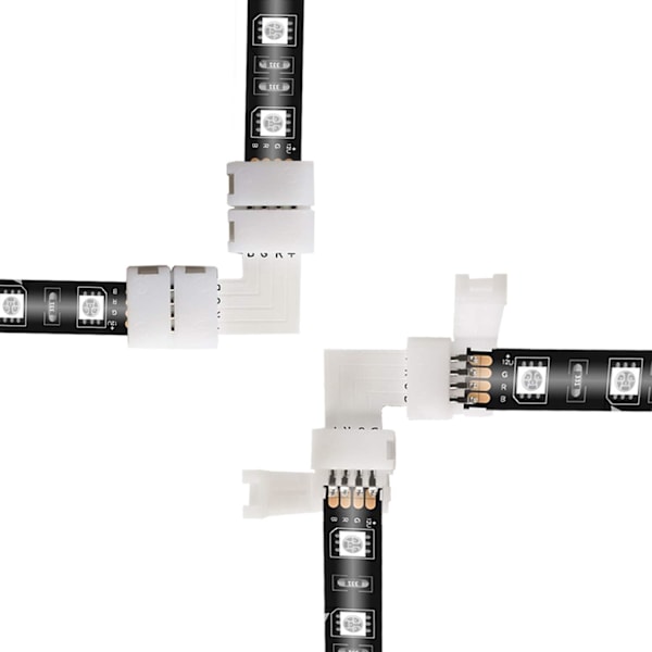 4-pinners RGB LED-lysstripekoblinger - Ideell for flerfargede LED-striper (20 stk.)