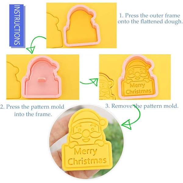 Jul Cookie Cutters: 8 Santa Shape Scone Cutters för Barn