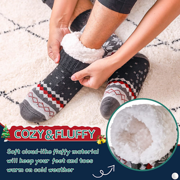 Mænds Fuzzy Fluffy Slipper Sokker - Varm Vinter Termisk Hyggelig Hytte