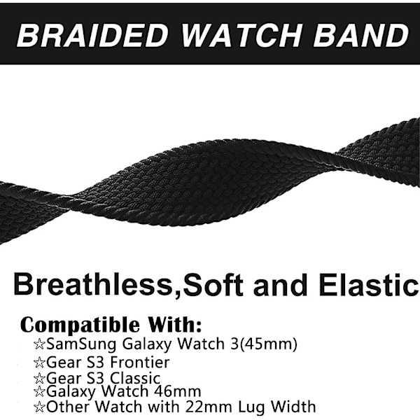 Betald Solo Loop-band kompatibel med Galaxy Watch3
