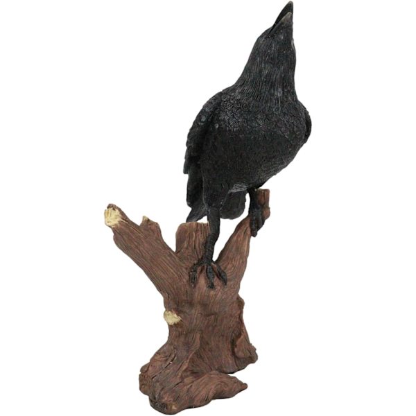 Ebros Gave Quoth The Raven Nevermore Realistisk Krage Fugl Kragen Sidder På Gren Figur 8.25\" Høj Skraldemand Fugl Ravne Krager Ossuarium