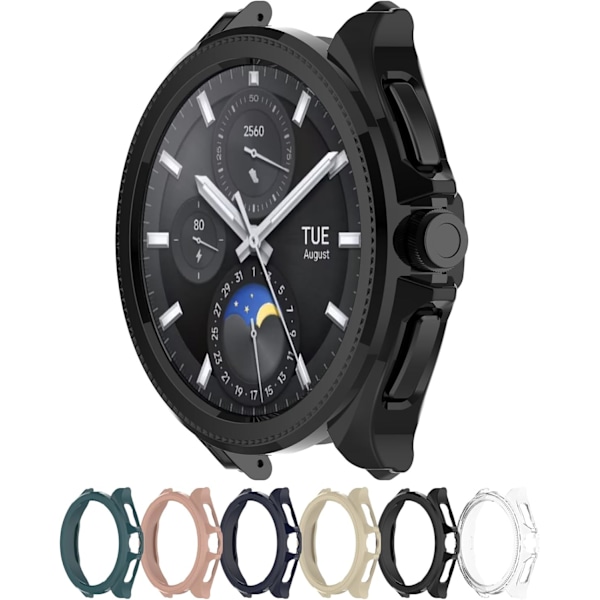 Deksel Kompatibelt med Xiaomi Watch 2 Pro, Myk Anti-Fall PC Erstatning Beskyttelsesdeksler Klokketilbehør (Svart) Svart