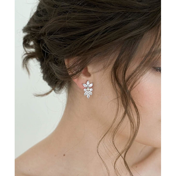 Marquise Cubic Zirconia Bryllup Brud Ørestikker til Brud