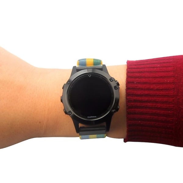 Til Garmin Fenix 5 Quick Release Nylon Watch Band PDW Pollen Yellow