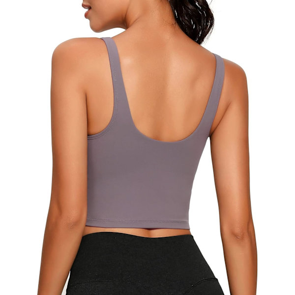 Sport-bh för kvinnor med lång linning, crop top, vadderad, träning, löpning, yoga