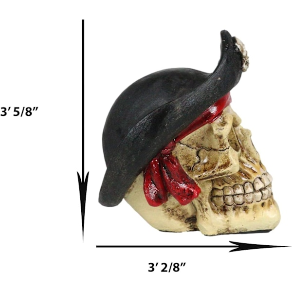 Ebros Nautiske Macabre Piratkaptajn Marauders Skull Mini Figurer Pakke 3.5\"Høje Caribiske Hav Ossuary Skeletter Kranier     Buccaneer