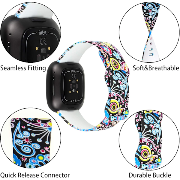 Kompatibel med Fitbit Versa 4/ Versa 3 klocka för kvinnor