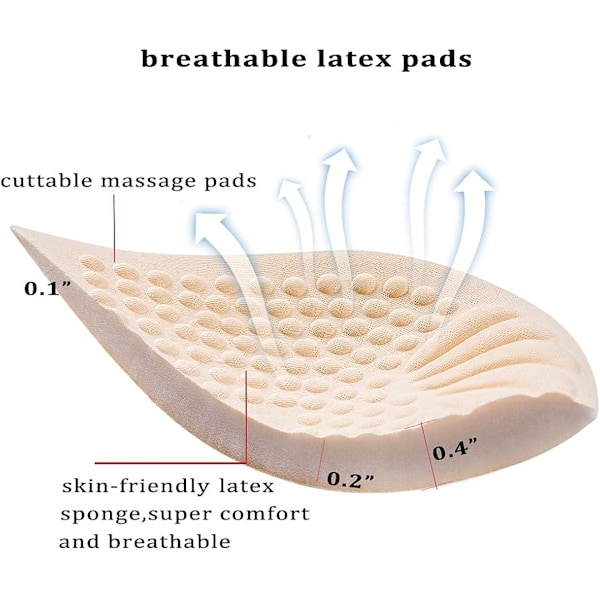 BH-innlegg i latex, 2 par latex-innlegg for sport