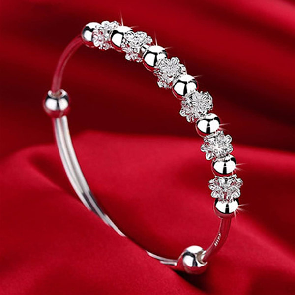 925 Sterling Sølv Perle Spinner Armbånd: Justerbar Inspirations Smykker