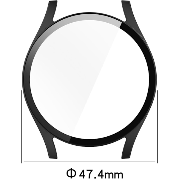 Smartwatch Full Coverage PC Skyddsfodral med Härdat Glas Beröringsbar Skärmskydd Kompatibel med Galaxy Watch 7 44mm Smartwatch Tillbehör