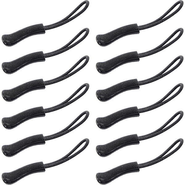 Dragkedjorersättning - 12-pack i svart