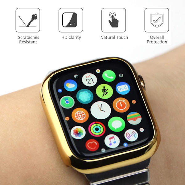 Guld hårdt etui, der er kompatibelt med Apple Watch Series 6 SE Series 5