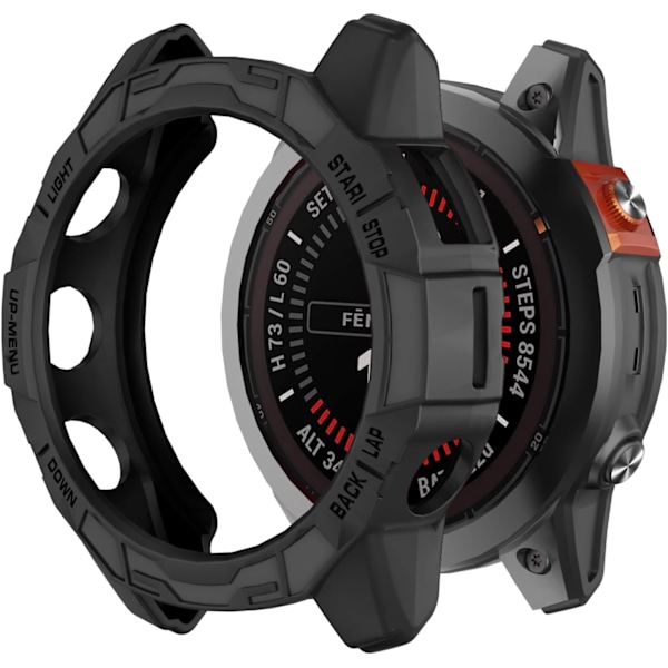Skal Kompatibelt med Garmin Epix Pro 47mm/Fenix 7 Pro/Fenix 7 Skalskydd TPU Skyddande Skalram för Fenix 7 Smartklocka (Svart) Svart F