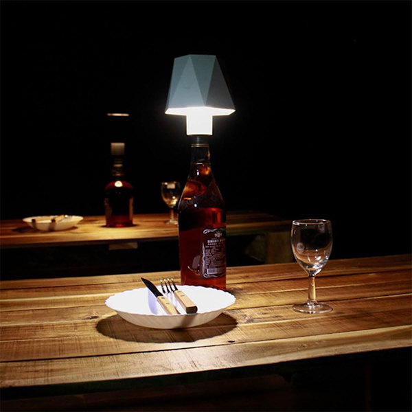 LED Vinflaske Lampe 2000ma USB Genopladelig 3 Farver Dæmpbar Vinflaske Lys Berøring Kontrol Trådløs Bordlampe Natlampe Sengeborde Lamper Bar
