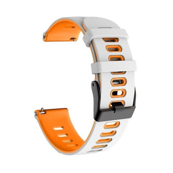 Til Garmin Forerunner 645 Music 20mm Silikone urbånd i blandet farve BPR White-Orange