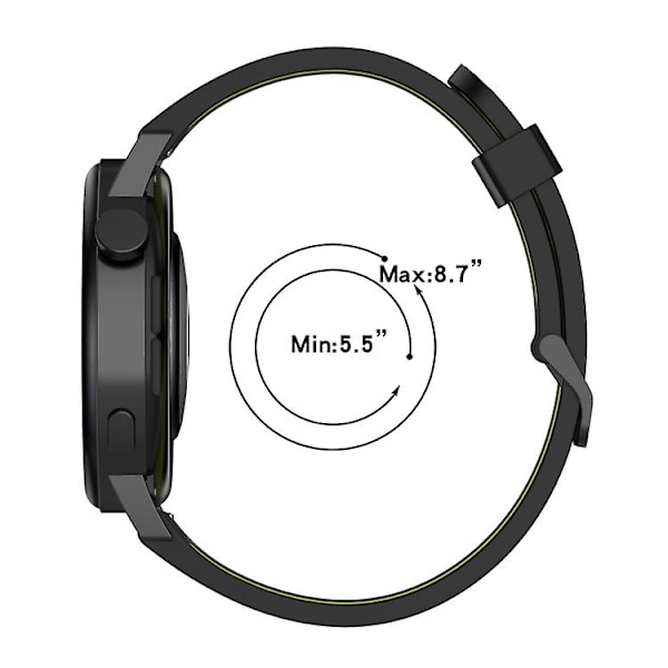 Til Garmin Move Style 20mm Vertikalt Mønster Tofarvet Silikone Urrem SUS Black-Grey