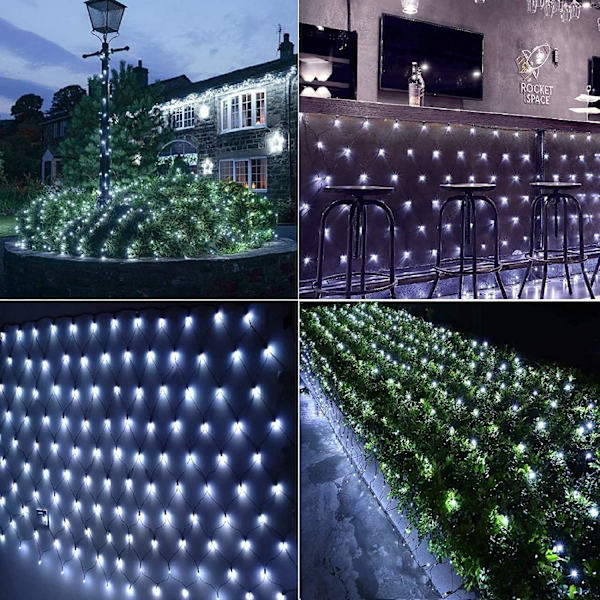 12ft x 5ft 360 LED Julgransnätljus, 8 lägen Busk Nätljus Anslutningsbara, Timer, Vattentäta för Julgranar, Buskar, Trädgård, Utomhus