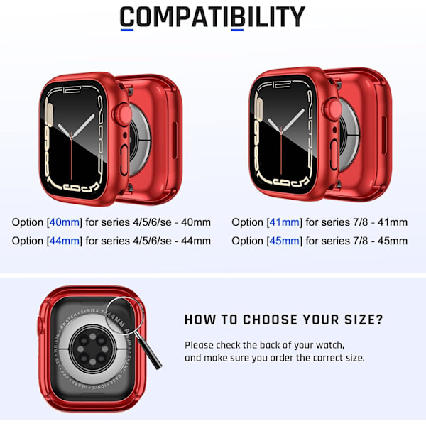 2 i 1 vattentätt fodral för Apple Watch-skärm