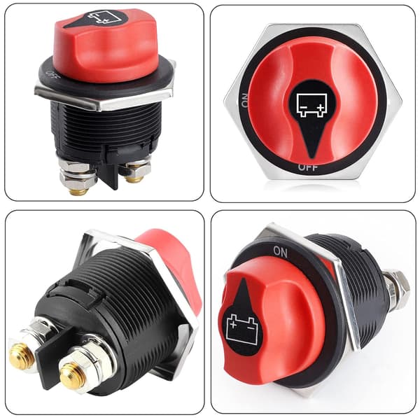 Bilbatteriafbryder Batteriisolator 12-48V Maks. 32V 200A Kont. 300A INT Strømafbryder Batteri Master Afbryder/Sluk Kill Switch til Biler