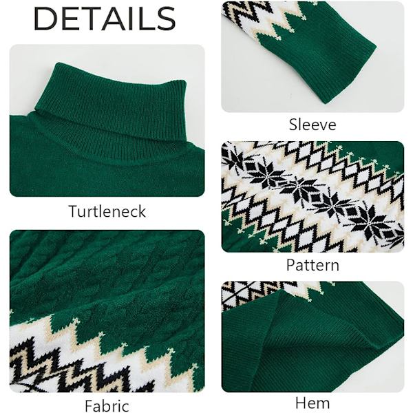 Dam tröja jul turtleneck stickad långärmad tröjklänning chunky pullover