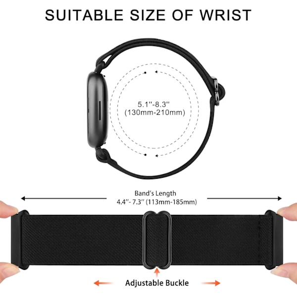 Bånd for Fitbit Versa 3/ Fitbit Versa 4 Smartwatch, 3-pak holdbar