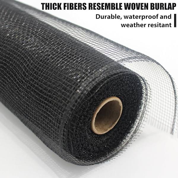 Deco Mesh 10 tommer x 30 fod, sort mesh stof, mesh bånd god til dekoration