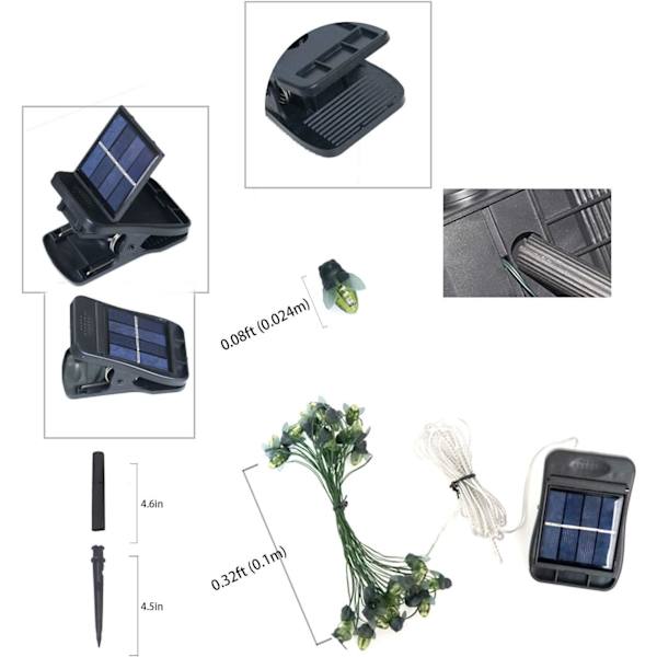 2-pack solcellslampor, 30 LED solcellslampor, ljusslinga med solcellslampor, utomhus solcellslampor, vattentäta för trädgård