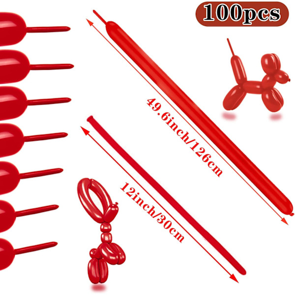 100 pakker kaffebrune vridende ballonger