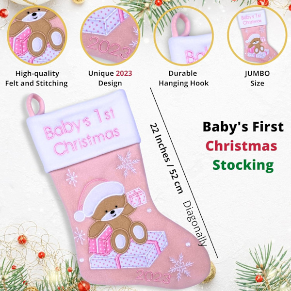Babys første julestrømpe 2023 | Min første jul baby dreng og pige